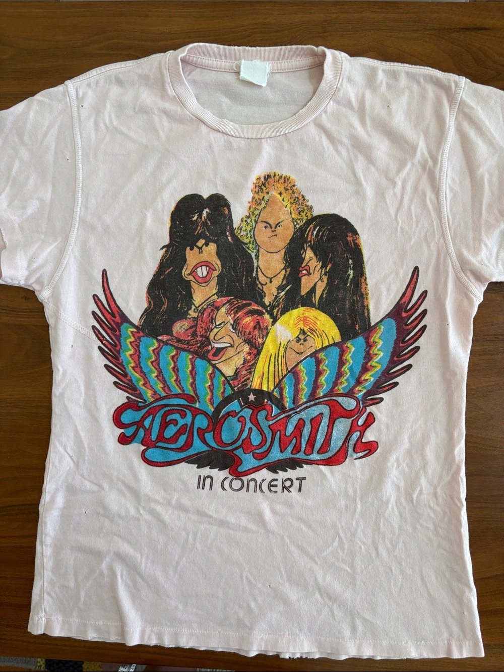 Madeworn Women's Aerosmith Tee Distressed Vintage Inspired Size Medium